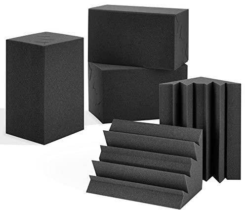 Bass Trap pour Améliorer la Réponse Basse Fréquence, 12x12x24cm, 12 Pièces Mousse Acoustique pour Home Cinéma, Salle de Musique
