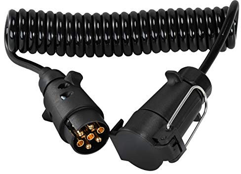 Voilamart 3M 7Pin Trailer Extension Cable with Trailer Adapter Plug Socket Connector,7 Core Extension Cable Lead RV Electrical Wiring Cable Connector for Towing Caravan Truck(Male to Female)
