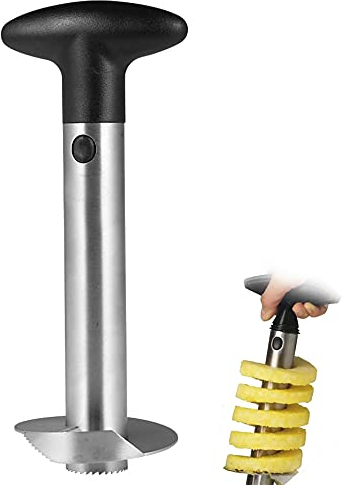 [Mejora, refuerza, espesa la hoja] Cortadora de descorazonadores de piña de herramienta descorazonadora de piñas de acero inoxidable para el hogar y la cocina