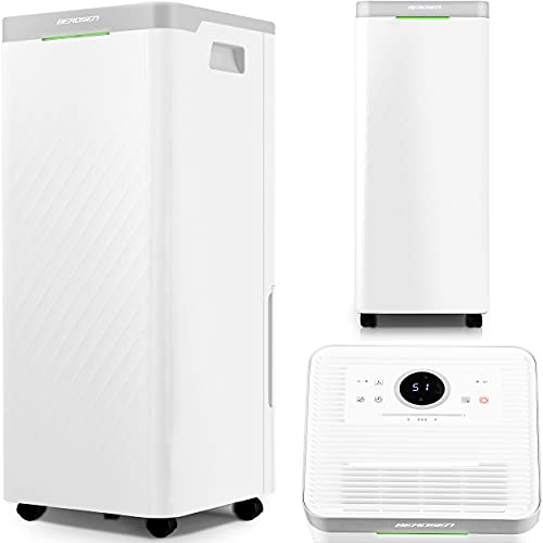 Berdsen - BD-522 Kompressor-Luftentfeuchter mit Ventilator und Wäschemodus - Feuchtabsorber - mit Filter - für große Räume bis 85m³ - für Wohnzimmer und Keller - 20l pro Tag - Elektrisch - Weiß