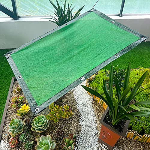 Geovne Grün Garten Pflanze Schattiernetz,Gewächshaus-Schattennetz,Blumen Schattierungsnetz,60% Sonnenschutznetz,Geländer Beschattungsnetz,Wasser-und Luftdurchlässig,mit Ösen,6-Polig (4x5m/13x16.4ft)