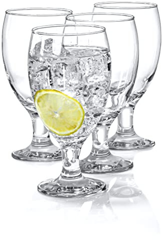 Red Co. Set of 4 Clear 20 Oz Short Stem All Purpose Glass Drinking Goblets