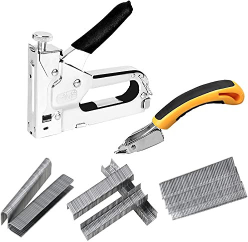 Graffatrice Manuale Professionale 3 in 1 con Levapunti e Set Sparapunti: Multifunzione con 6050 Graffette per Mobili, Decorazione d'Interni, DIY