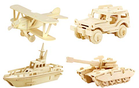 STOBOK 4stücke Holzpuzzles Panzer Puzzle Aus Holz Für Erwachsene Und Junge Mädchen Lernspielzeug Holzspielzeug Ohne Kleber