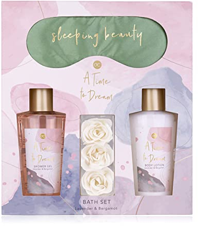 Accentra - Geschenkset Frauen A Time To Dream - Beauty Set mit Schlafmaske, Duschgel, Bodylotion & Rosen Badekonfetti – Wellness Set für Frauen und Mädchen zum Geburtstag & Valentinstag