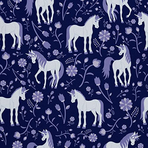 HEKO PANELS Stoff Oxford wasserdicht, Einhörner, 1 Meter 155 x 100 cm | Dekostoffe zum Nähen und Handwerken, blickdichte Möbelstoffe, Nähstoffe DIY, als Meterware erhältlich