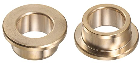 sourcing map 2pcs Flange Bearing Sleeve 16mm Bore 22mm OD 12mm Length 3mm Flange Thickness Bronze Bushing Self-Lubricating Bushings Sleeve for Industrial Equipment