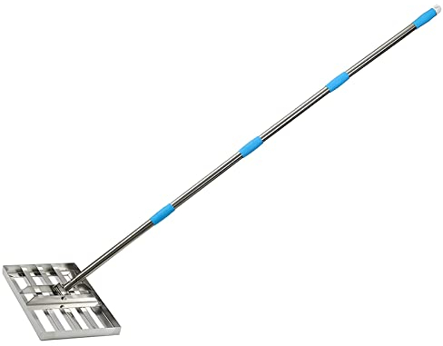 Rastrillo de nivelación de jardín Profesional, nivelador de césped, triturador de césped de Arena Plana, nivelador de césped Verde, Recortadora de Acero Inoxidable para Limpieza de Jardines (estándar