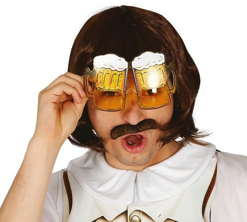 Bier Brille More Beer Gelb Kostüm Zubehör JGA Party Junggesellenabschied Bierkrug