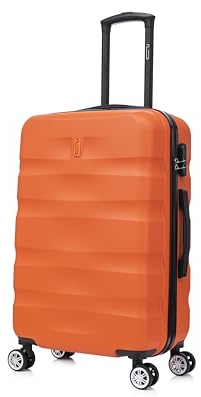 CELIMS - Valise Moyenne Taille 65 cm | Bagage Soute Avion | 20kg | 8 Roues | ABS Rigide et Légère | Cadenas | Orange