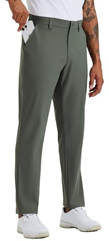 WILLIT Pantaloni da golf da uomo, elasticizzati, slim fit, ad asciugatura rapida, casual, da lavoro, elasticizzati, lunghi con tasche, 30, Dark Forest 40 W/30 L, Foresta oscura, 40W x 30L