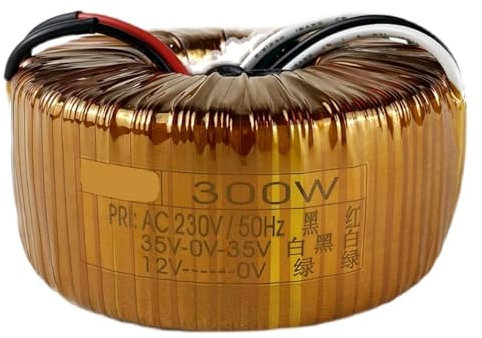 SHYISY Transformador Toroidal de 300W, 230V A Doble 35V, Amplificador de Potencia Individual de 12V, Clase A, Fuente de alimentación de Cobre Puro for Audio