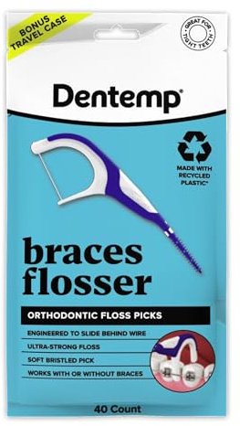 OrVance Braces Flosser - Designed for Braces for an Easy & Effective Clean, Ultra Strong Floss - 40 Count (Pack of 1) - (Packaging May Vary)
