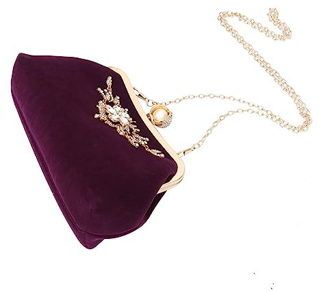 SHERCHPRY Plüsch Abendtasche Geschenk Für Mädchen Silberne Kupplung Abendparty-kettentasche Damen Hand Unterarmtasche Lila Taschen Violett Plüschstoff Abendkleidung Bankett