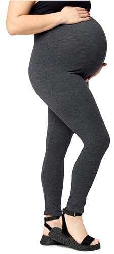 Merry Style stora storlekar, långa gravidleggings av bomull, plus storlek, leggings med mjuk hög midja, MS10-463, Mörkmelerad, 3XL plus size