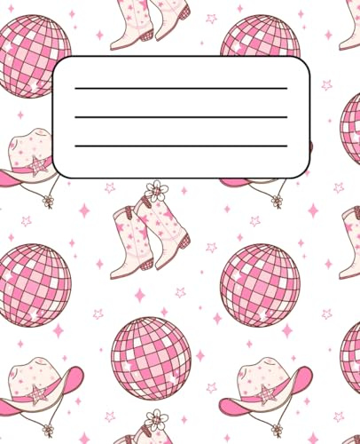 Disco Cowgirl Print Composition Notebook:: 100 lined pages