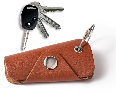 LA CHUECA POLO Organizador de llaves de Bolsillo Llavero de Cuero Genuino Funda protectora de Piel 100% auténtica