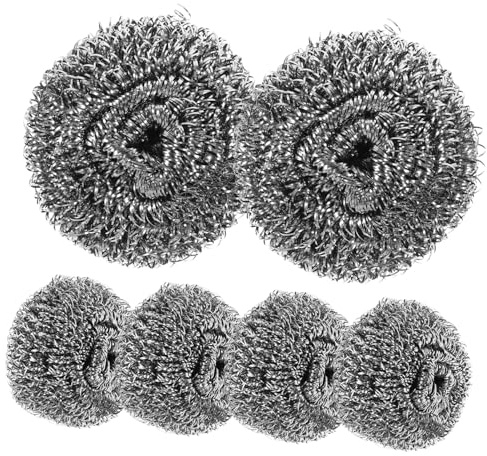 CIYODO 6piezas Unidades Estropajo Acero Inoxidable Esponja Fregador Platos Sartenes Resistente Desgaste Sin Rayar Limpieza Vajillas Cocina