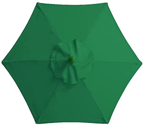 Housse de parasol imperméable et anti-UV pour parasol de jardin de 2 m et 3 m - Tissu durable avec 6 bras - Protège du soleil et de la pluie - Vert