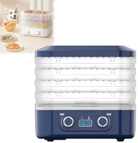 Essiccatore alimentare per disidratazione di carne di manzo, macchina disidratatore alimentare a flusso d'aria a 360 ° con controllo della temperatura 5 vassoi per liofilizzatore per uso domestico