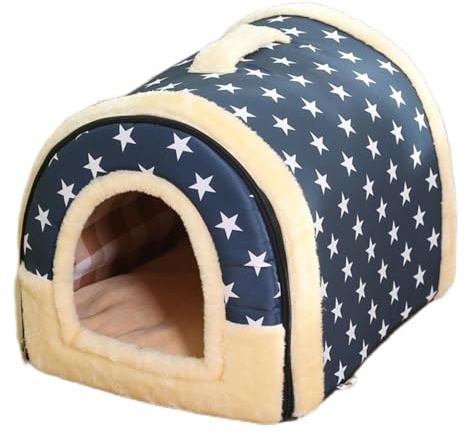 Pevfeciy Hundehöhle Hundehaus kleine Hunde Hundehaus drinnen Indoor, Hundehütte Stoff, Katzenhaus Winterfest, Kuschelhöhle Hund, Schlafhaus Haustierhaus zuhause,8,M