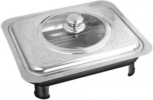 YXUANYZNB Plato de acero inoxidable para calentar alimentos, platos grandes para servir, perfecto para fiestas, catering, eventos de vacaciones, cenas en casa