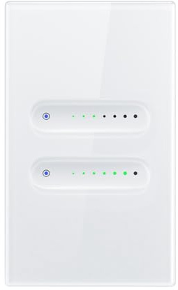 PPcdfre Tuya WiFi Variateur Intelligent 2 Gangs Interrupteur de Lumière Panneau Tactile APP Télécommande Fonctionne avec Alexa Home,A