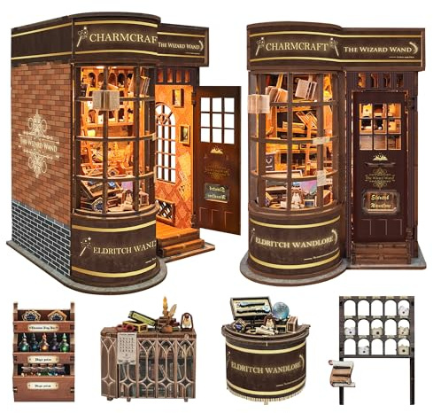 STRUCWOOD Book Nook Kit, 3D Wooden Puzzle Bookshelf Decor (Magic Wand Shop)