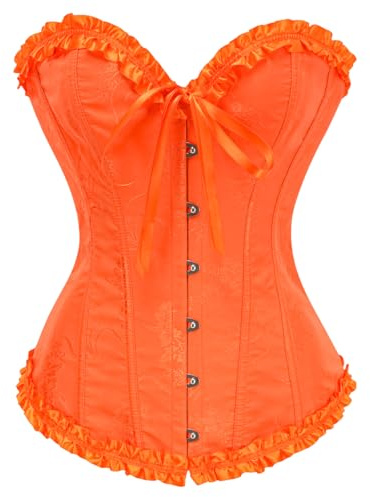 KUOSE - Corsetto da donna intero Snellente, taglia unica, colore: Nero, Colore: arancione., S