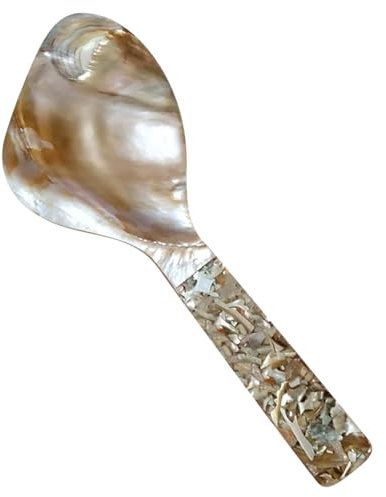 Cozylkx Cuchara De Arroz De Concha Natural, Cuchara De Cocina De Nácar, Paleta De Arroz para Servir En Casa, Cocina Y Restaurante