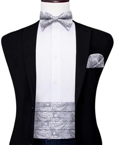 XPJYUA Kummerbund Rotes Kummerbund-Fliege-Set, formelles Smoking-Korsett, elastischer Gürtel for Männer, Hochzeit, Kummerbund(Color20)