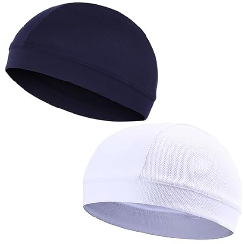 FonVan 2Pcs Casquettes Bonnets de Cyclisme, Running Casque, Doublure de Casque, Casquettes de Crâne, élastique Cyclisme Bonnet pour Hommes Femmes, pour la Course, la randonnée, Moto, Cyclisme, Sport
