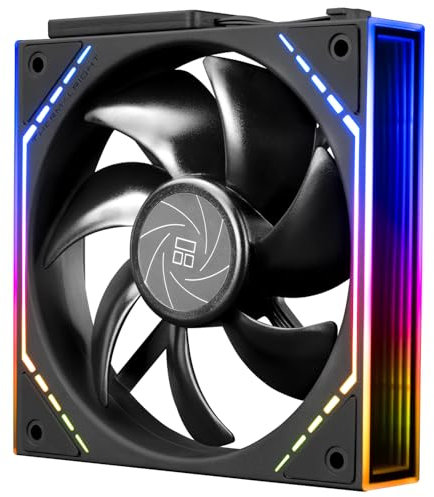 Thermalright TL-M12Q CPU Fan 120mm Case Cooler, PWM Connector Silent Computer Cooling with S-FDB Bearing,PC Fan with ARGB Mirror Light Effect,Low Noise,Building Blocks Version PC Fan
