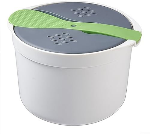 Cuiseur vapeur pour riz et céréales, passe au lave-vaisselle, micro-ondes pour pâtes, pommes de terre, légumes (vert)