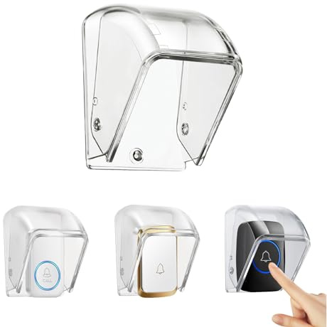 Doorbell Rain Cover,Flip-up Kunststoff wasserdichte Abdeckung Outdoor Türklingel Set, Gehäuse für Türklingel Druckknopf, Wireless Türklingel(9,7 x 6,4 x 6,4 cm)