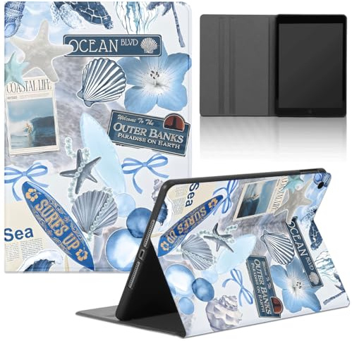 Stradvnaly Funda Tablet para Xiaomi Pad 5/Mi Pad 5 Pro 11 2021, Océano Azul Cárcasa con Concha Estrella de mar Patrón Diseño PU con Función de Soporte Protectora Cover
