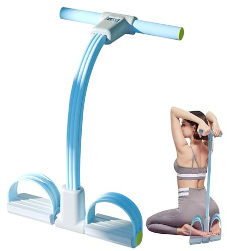 Cuerda de resistencia para extractor de pedales, bandas elásticas de resistencia de 6 tubos con asas, cuerda elástica con pedal de pie, correa elástica multifunción para cintura, brazo y estiramiento