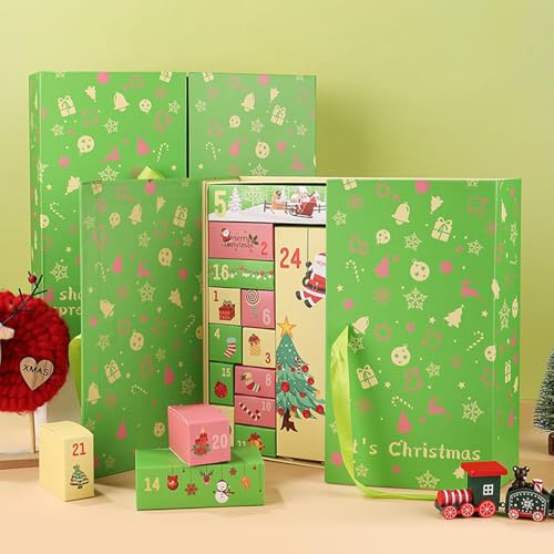 Calendario 'Avvento vuoto - Riutilizzabile 24 giorni Box 2025 | Spazio di archiviazione individuale per bambini adulti, idea regalo per il compleanno di Natale, ideale per i dolci di gioie