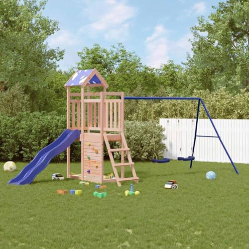 Genérico Parque Infantil de Exterior Madera Maciza Douglas3156935,Juegos y Juguetes,Estructuras para Juegos al Aire Libre,Columpios y estructuras de juegos-3279146