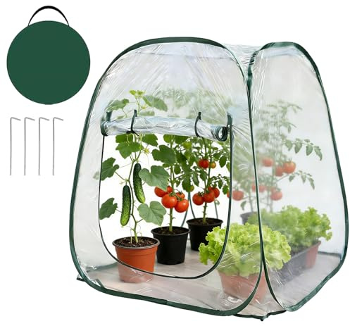 Mini Serre De Jardin Pop-Up, Tente D’Hivernage en PVC Étanche – Protection Contre Le Gel pour P-lantes Et Fleurs, Intérieur & Extérieur