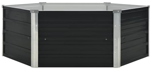 WGYHOME Aiuola rialzata da giardino, 129 x 129 x 46 cm, in acciaio zincato, colore verde, extra large, per ortaggi, aiuole, piante, aiuole, fioriere, per giardino, balcone e terrazza