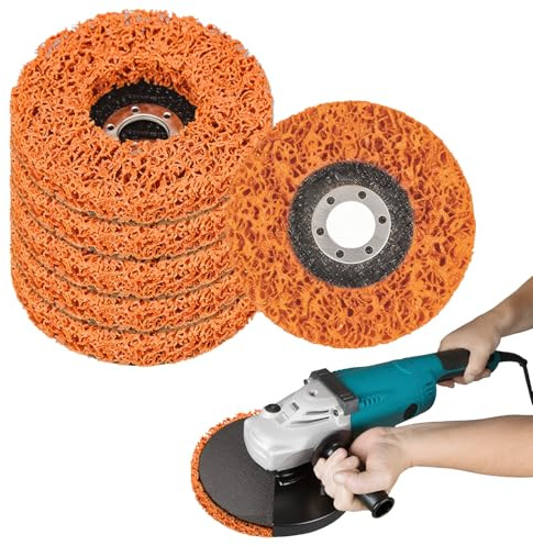 6 PCS Strip Discs for Angle Grinder Paint Scraper Rust Remover for Metal | 115mm Strip Discs for Angle Grinder, Paint Stripper Abrasive Wheel Surface Polish Clean Tool, Paint Stripper(Orange)