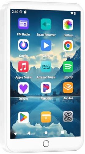 Fanvace 32GB MP3 Players with Bluetooth WiFi, Android 13 MP3 MP4 Players with 4 Touchscreen and Speaker, Spotify Music Player with Audible, Amazon Music, Play Store (White)