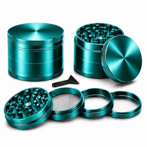 Herb Grinder - Metal Grinder – Premium Zinc Alloy (2,15inches) | Stainless Steel Screen and Magnetic Lid – Pollen Catcher & Scraper (GREEN)