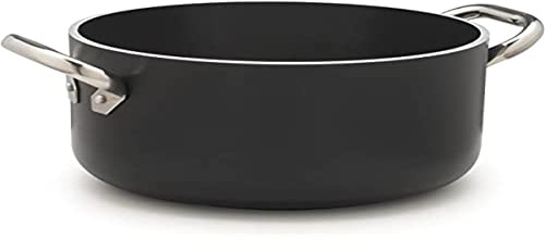 Pentole Agnelli AlBlack Cazuela Alta de Aluminio, Metal, Negro
