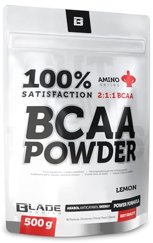 BLADE Series BCAA Pulver Zitrone – 500 g – 2:1:1 Aminosäuren – L-Leucin, L-Isoleucin, L-Valin – Muskelaufbau & Regeneration