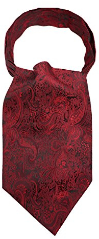 WANYING Herren Krawattenschal Ascotkrawatte Schal Cravat Ties Einfach Schick für Gentleman - Rot Paisley Pattern