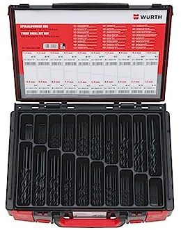 Würth Spiralbohrer HSS DIN 338 Typ RN, 155 Stück, Sysko, schwarz W5964062500961