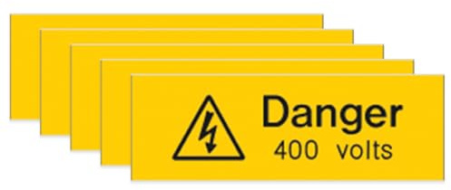 Varningsskylt fara 400 volt, 75 x 25, 1