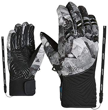 Ziener Damen Ski-Handschuhe/Wintersport, Wasserdicht, Atmungsaktiv KIWA AS, Grey Mountain Print, 6, 801166